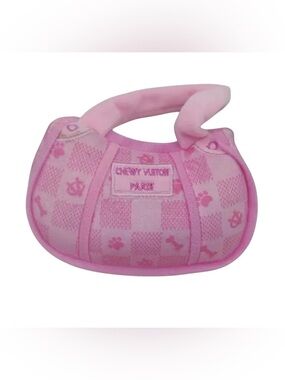 CHEWY VUITON PARIS PLUSH PURSE DOG TOY